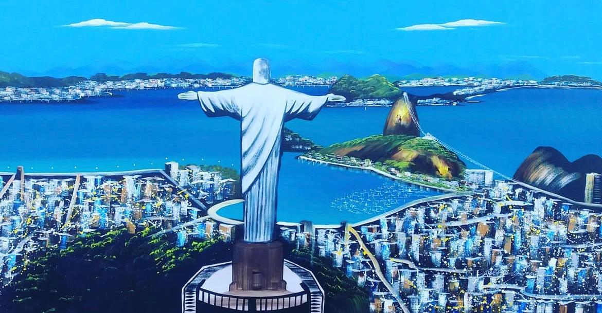 Cristo Branco sobre Azul